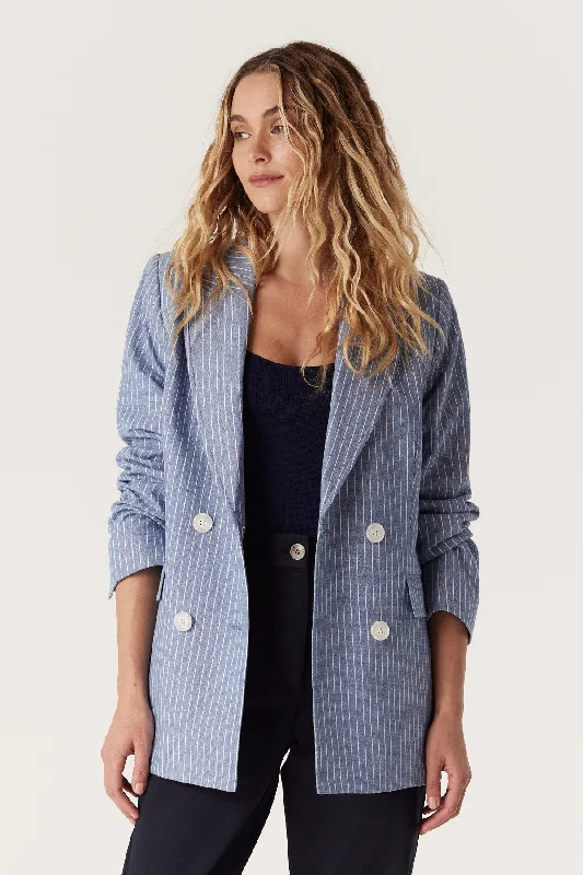 Austin Pinstripe Blazer - Blue Pinstripe